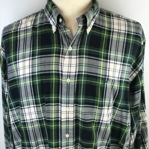 Ralph Lauren Mens Green Plaid Button Up Shirt XL